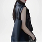 black leather vest women biker style fashion