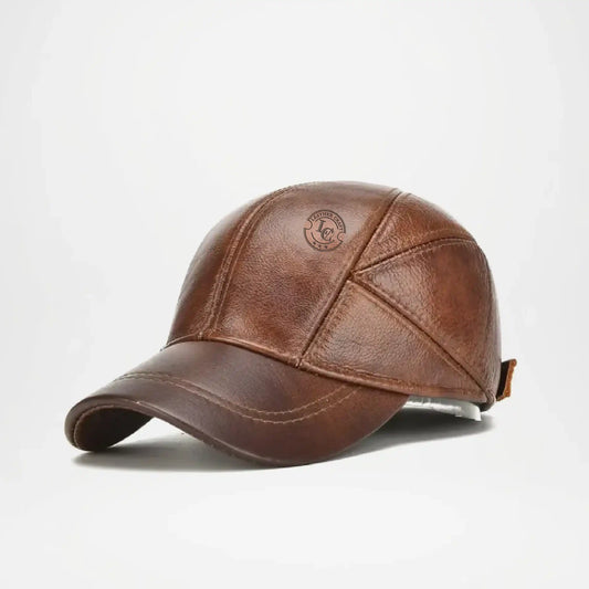 Greeley Genuine Leather Baseball Cap For Men