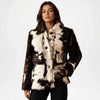 Brown & White Hair On Cowhide Jacket Woman
