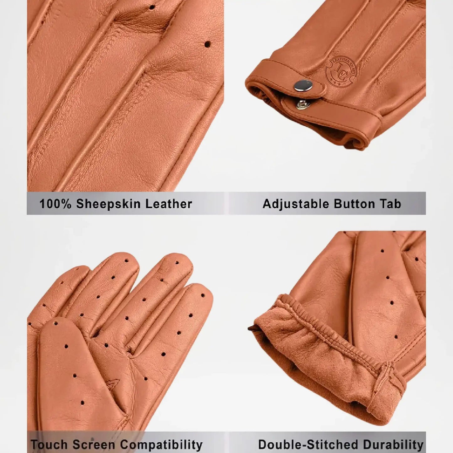 Brown leather glove with features highlighted