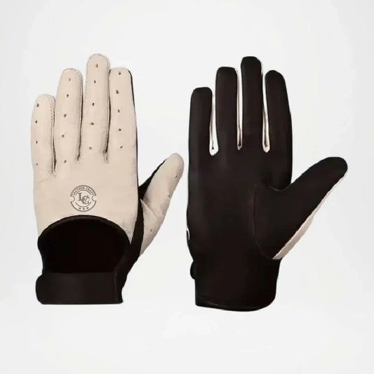 Harrison Two-Tone Beige and Brown Leather Gloves For Men