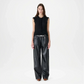 Black High Rise Wide Leather Pants Women