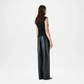 black high rise wide leg pants women
