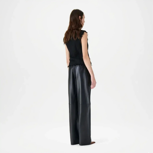 black high rise wide leg pants women

