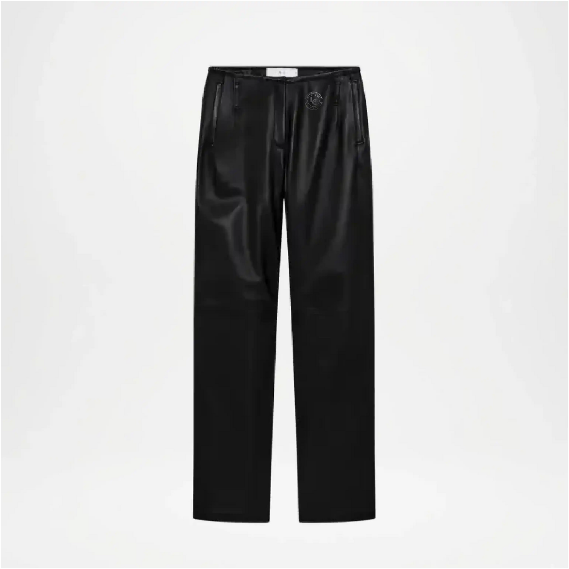 Black wide leg leather pants plus size
