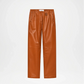 brown leather wide leg pants outfit women
