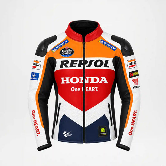 Honda Repsol Leather Jacket – Racing Style for Men
