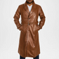 Hooligan Men’s Brown Leather Trench Coat