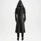 men's hooded black trench coat

