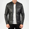 Ionic Men’s Black Leather Jacket in premium genuine leather