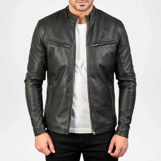 Ionic Men’s Black Leather Jacket