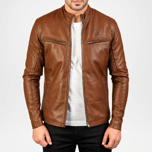 Ionic Men’s Brown Leather Jacket