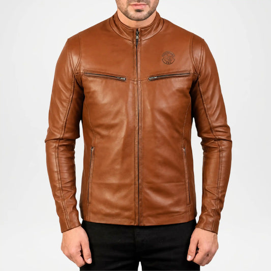 Ionic Men’s Brown Leather Jacket