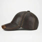 Dark Brown Jared Genuine Leather Baseball Cap for Men