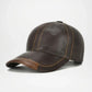 Dark Brown Jared Genuine Leather Baseball Cap for Men