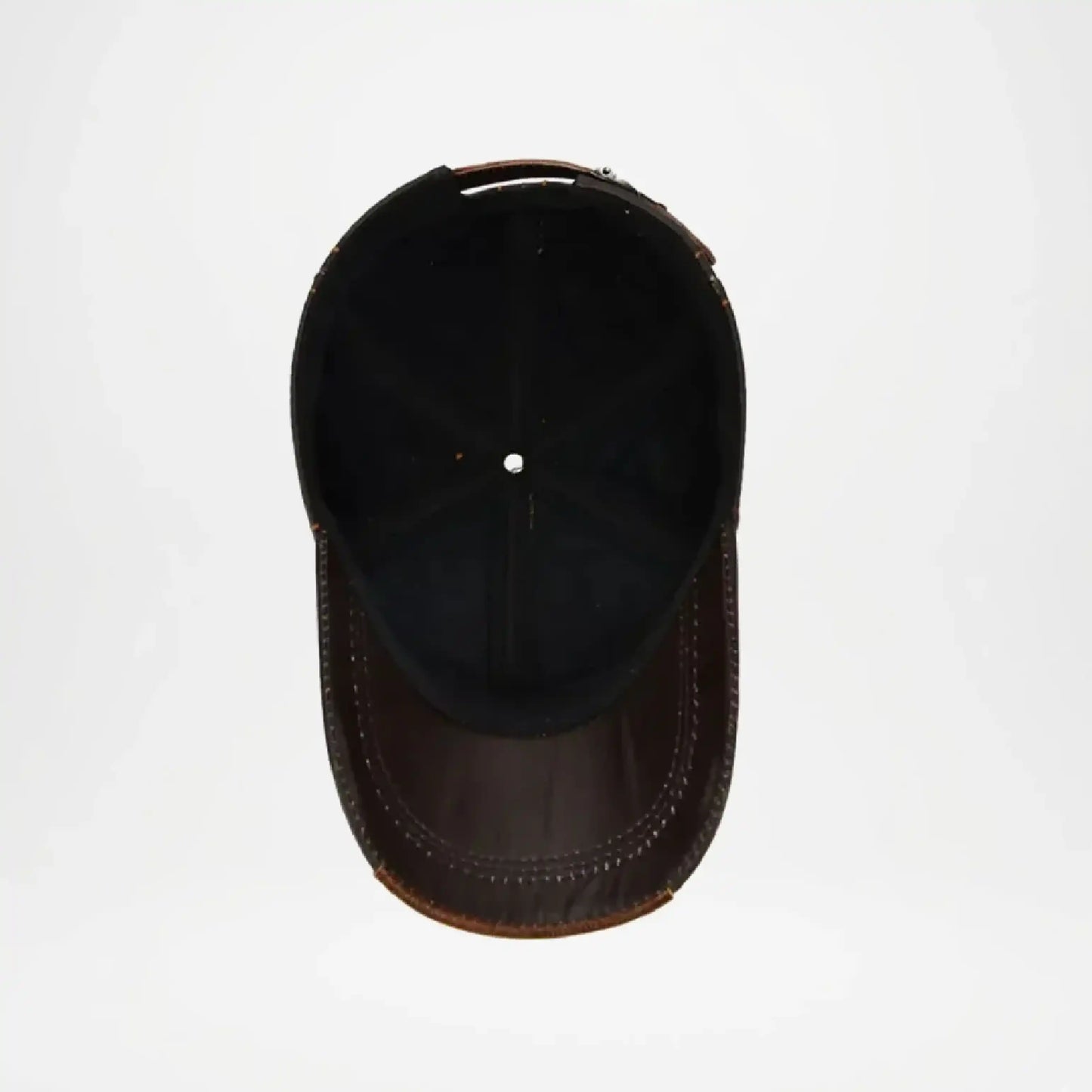 Dark Brown Jared Genuine Leather Baseball Cap for Men