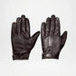 Pair of black leather gloves Strap Closure For Men on a white background