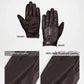 Jasper Black Leather Gloves With Strap Closure For Men