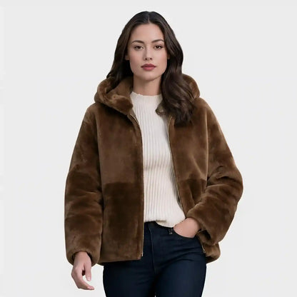 Lambskin Shearling Jacket With hood