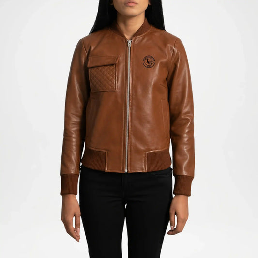 Brown Bomber Jacket for Women