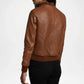 brown bomber jacket women leather

