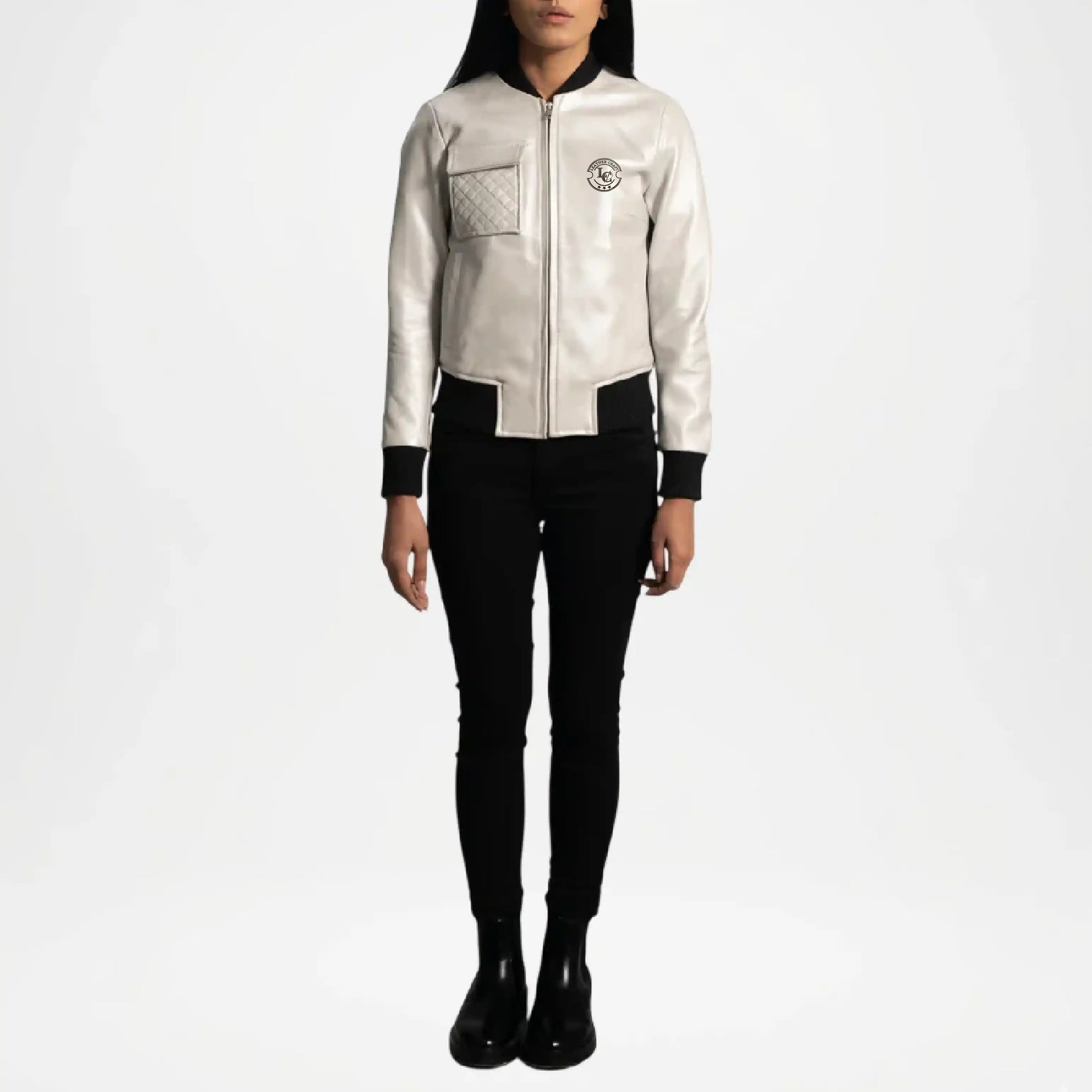 silver bomber jacket outfit
