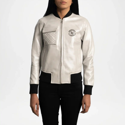  Silver Bomber Jacket for Women