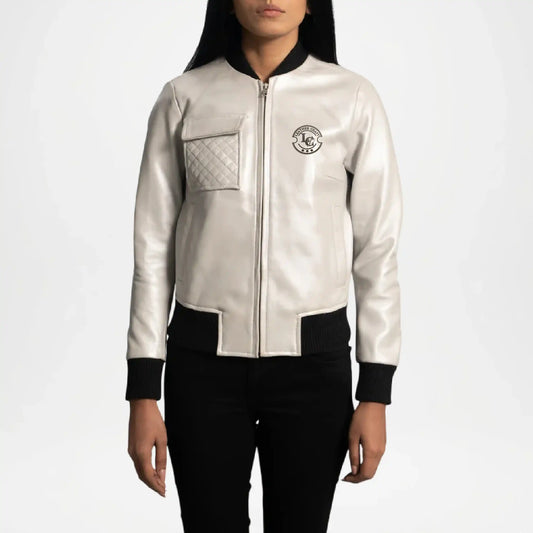 Lana Silver Bomber Jacket for Women