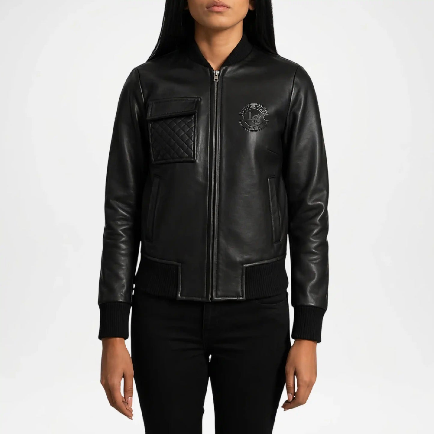Black Bomber Jacket for Women