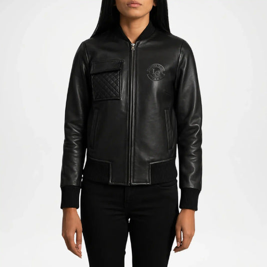 Black Bomber Jacket for Women