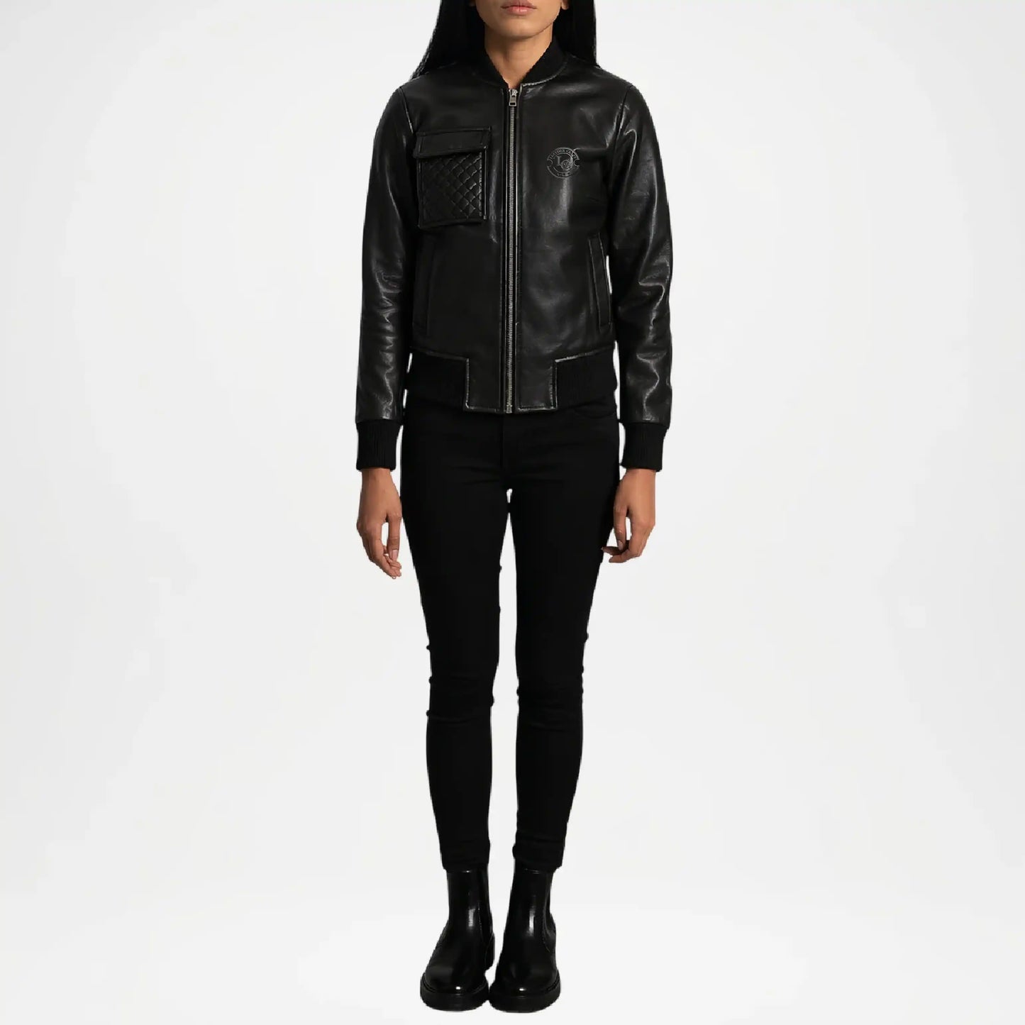 black bomber jacket women waterproof