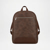 Dark Brown Leather Backpack with Exterior Zip Pockets
