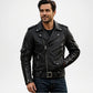 black classic moto jacket men