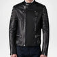 mens black studded biker jacket