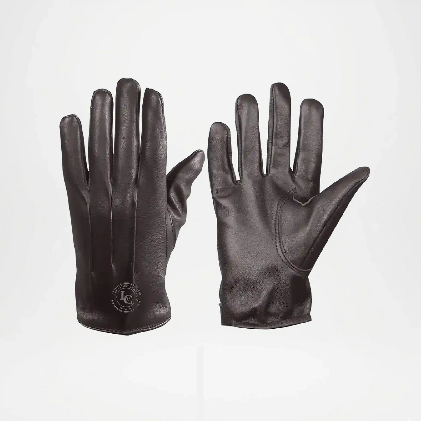 Leather Gloves For Men Dark Brown Lined Driving Gloves