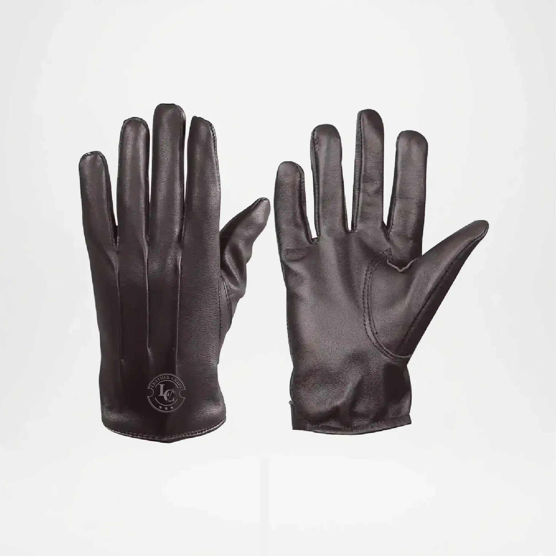 Leather Gloves For Men Dark Brown Lined Driving Gloves