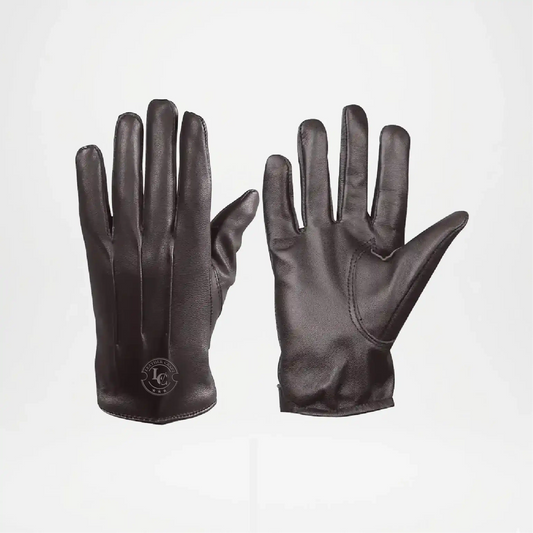Leather Gloves For Men Dark Brown Lined Driving Gloves