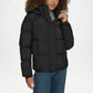 womens black puffer jacket levis style