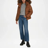 womens brown winter puffer jacket with hood