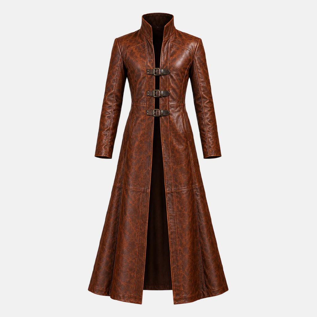 Leather trench coat womens