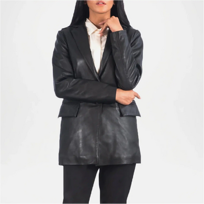 Marilyn Black Leather Blazer for Women
Black Leather Blazer for Women
