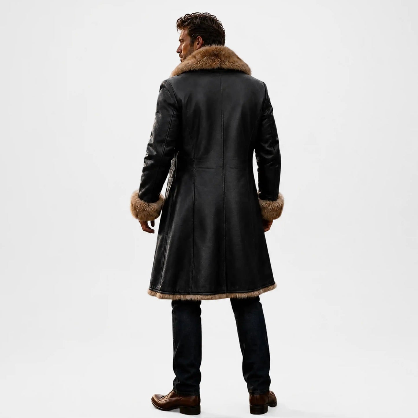 Men's Winter Leather Coat