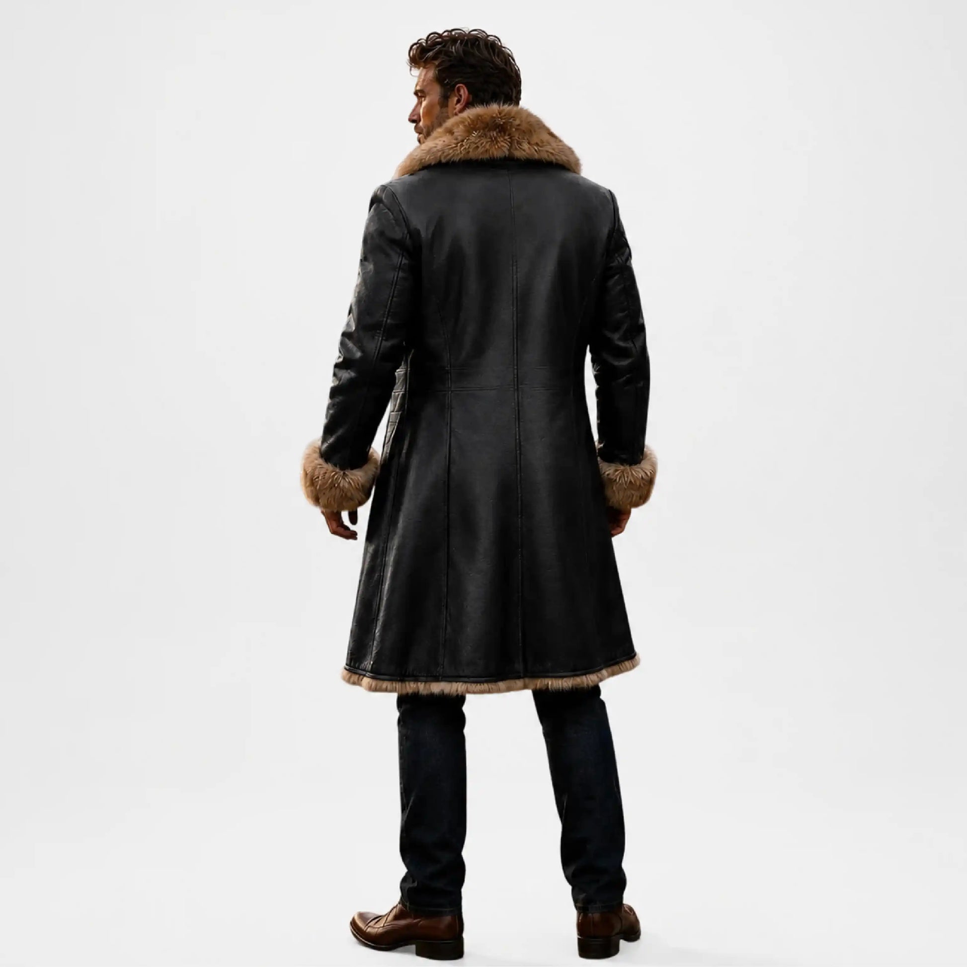 Men's Winter Leather Coat
