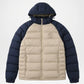 mens beige puffer jacket with hood