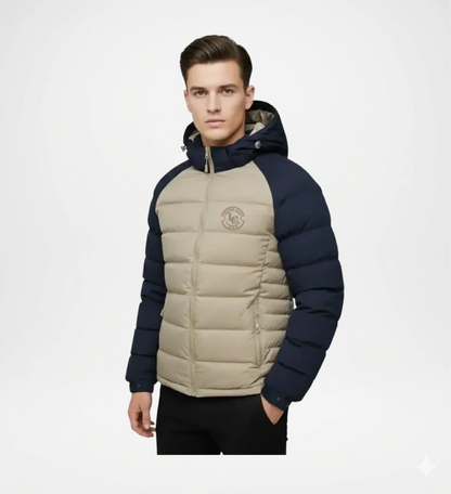 beige puffer jacket for men