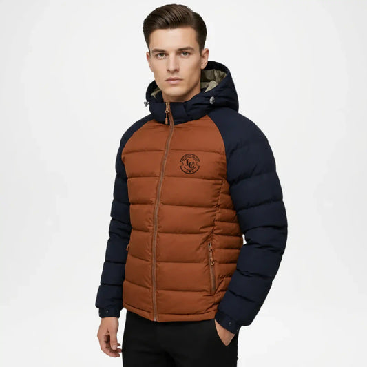 men's brown jacket puffer