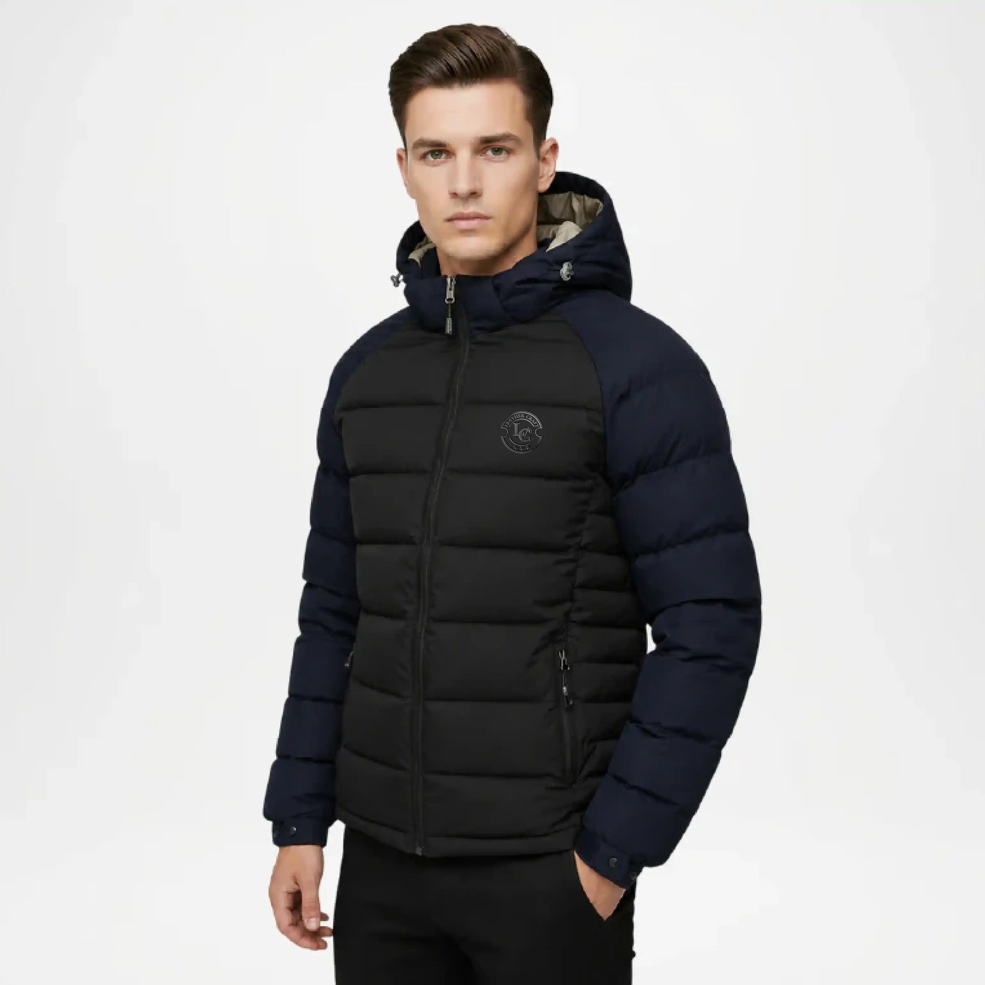 black reversible puffer