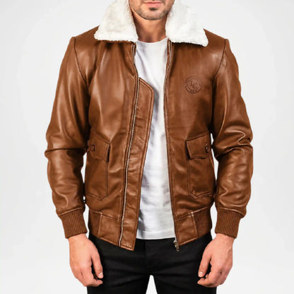 mens brown g1 bomber jacket