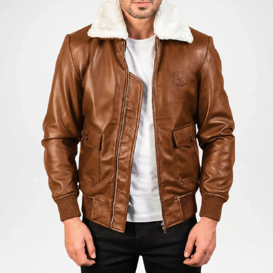 mens brown g1 bomber jacket