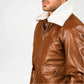 brown leather bomber jacket mens